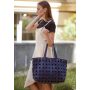Кожаная плетеная женская сумка Пазл Xl синяя Crazy Horse - BN-BAG-34-nn BlankNote