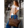 Кожаная плетеная женская сумка Пазл Xl темно-коричневая Crazy Horse - BN-BAG-34-o BlankNote