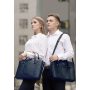 Кожаная сумка для ноутбука и документов темно-синяя - BN-BAG-37-navy-blue BlankNote