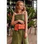 Набор женских коралловых кожаных сумок Mini поясная/кроссбоди - BN-BAG-38-living-coral BlankNote