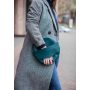 Кожаная женская круглая сумка-рюкзак Maxi зеленая - BN-BAG-30-malachite BlankNote