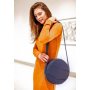 Кожаная женская круглая сумка-рюкзак Maxi темно-синяя - BN-BAG-30-navy-blue BlankNote